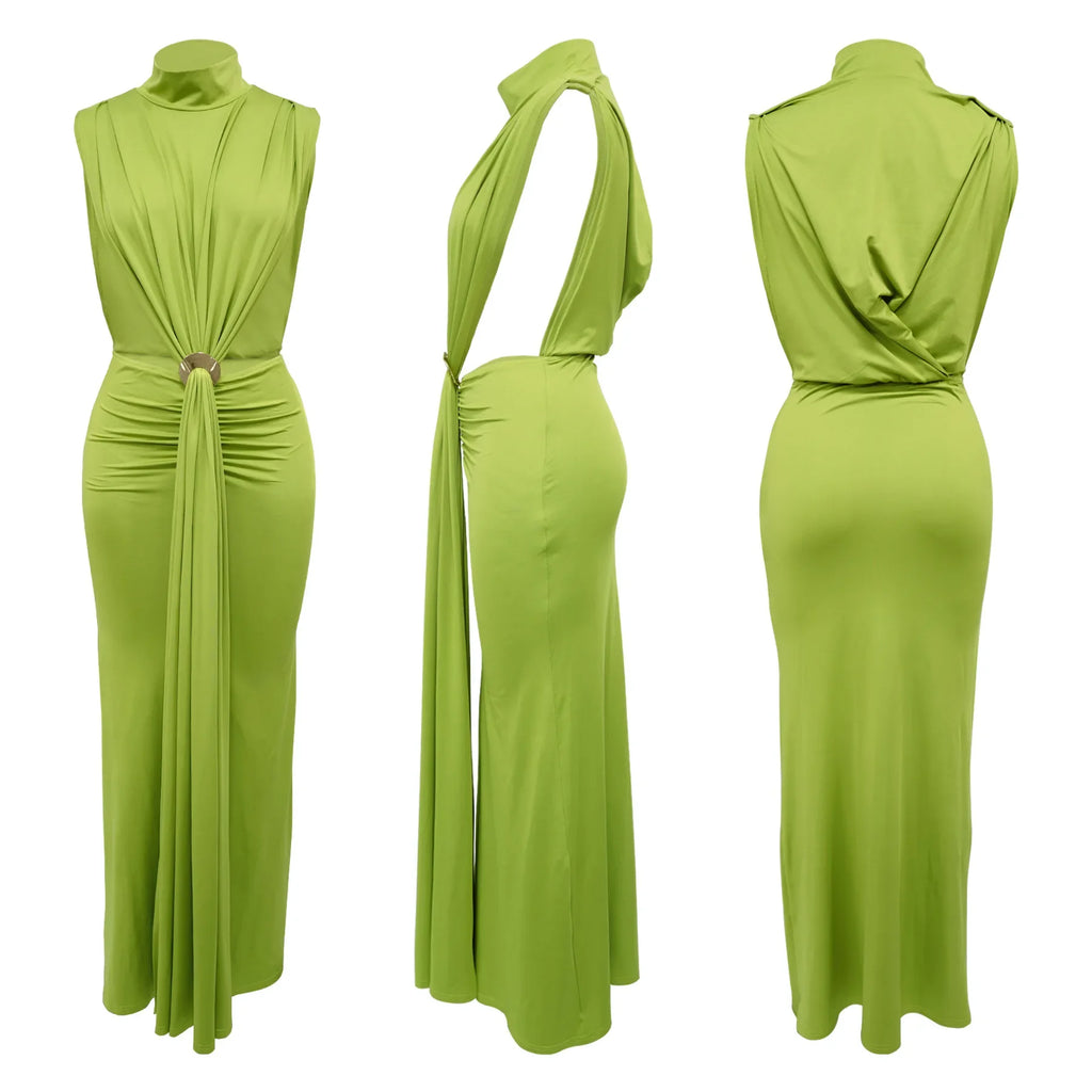 Women's Party Dress Sleeveless Sexy Side Slit Evening Dress Fashion Hollow Out Summer Dresses 2025 Long Formal Prom Dresses XS31