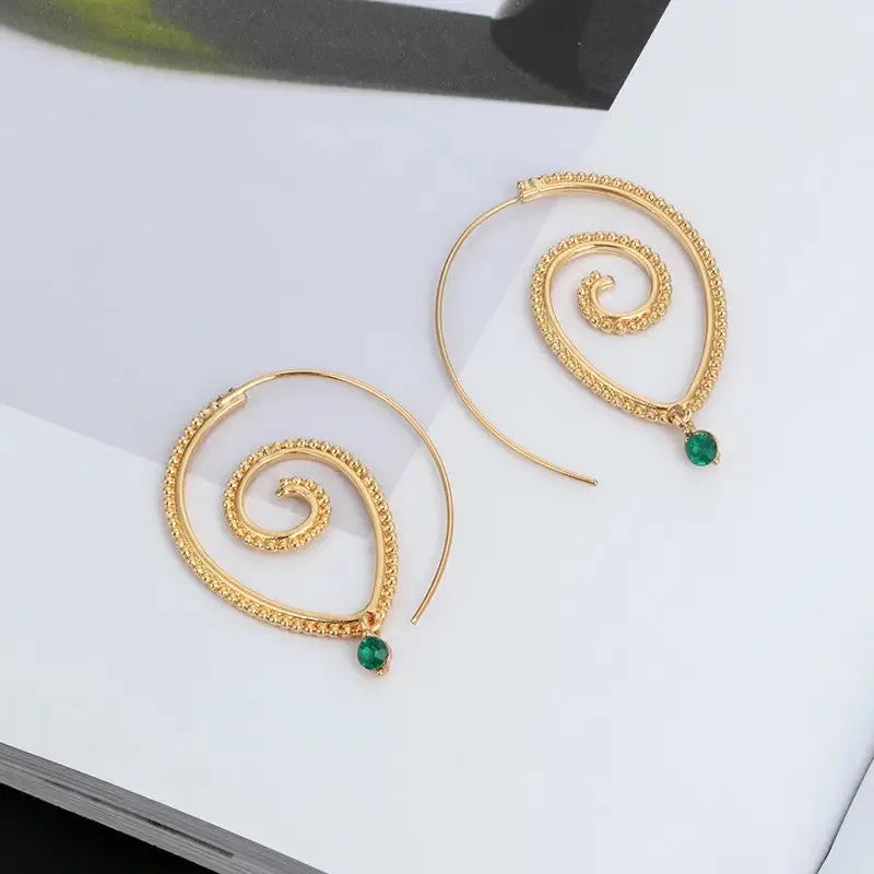 Huitan Bohemia Style Circle Shaped Dangle Earrings for Women New Fashion Design Girls Piercing Accessories Holiday Party Jewelry