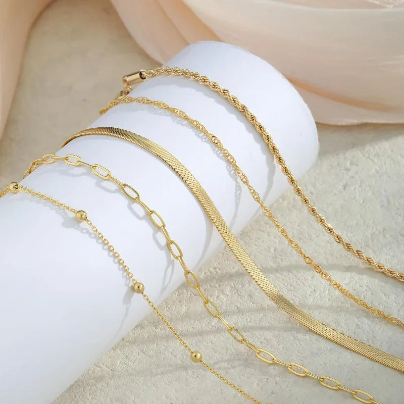 Gold Bracelets for Women, Elegant Adjustable 14K Gold Plated Trendy Minimalist Dainty Bracelet for Everyday Wear