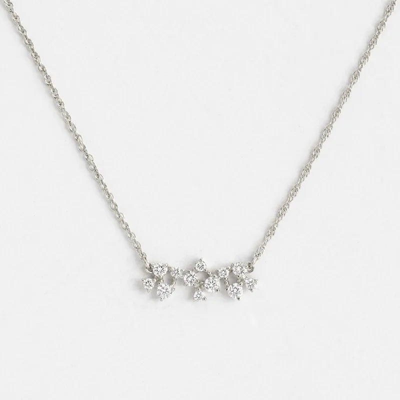 Lnkry Certified 4mm&2.5mm Moissanite Pendant Necklaces Sterling Silver 925 Necklace For Women Sparkling Jewelry