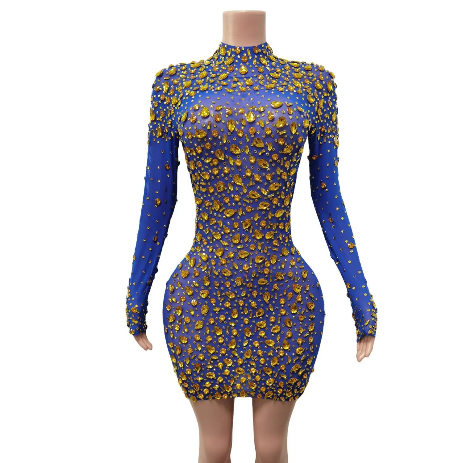 Women Sexy Black Rhinestones Mini Dresses Evening Birthday Party Celebrate Prom Gown Crystals Short Dress Singer Dress Cuixing