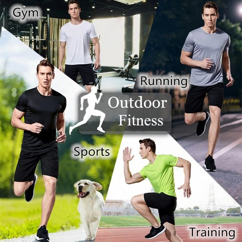 Men's Quick Dry Short Sleeve Gym Running Moisture Wicking Crew Neck T-Shirt Training Exercise Gym Sport Shirt Tops Lightweight