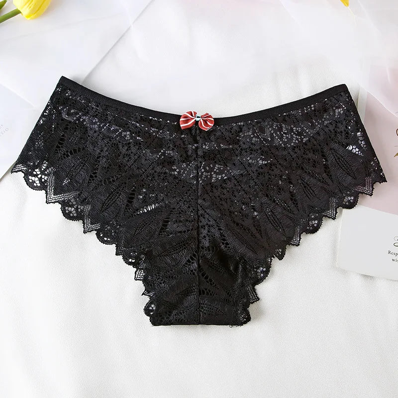 New Panties Women Lace Underwear Sexy Low-Waist Briefs Hollow Out G String Underpant Solid Comfortable Female Lingerie