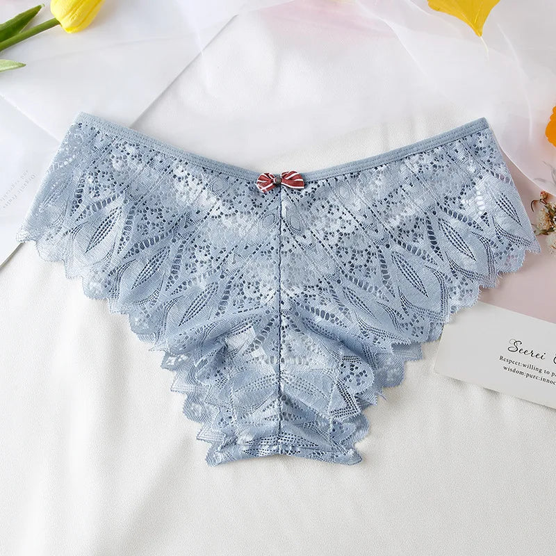 New Panties Women Lace Underwear Sexy Low-Waist Briefs Hollow Out G String Underpant Solid Comfortable Female Lingerie