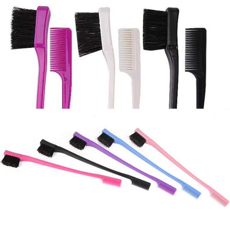 1Pc Random Color Edge Brush Comb Vendor Double Sided 2 in 1 For Hair Salon Hair Comb Brushes Beauty Tools Hairbrush