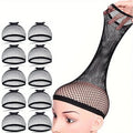 10pcs women's mesh wig caps elastic open wig caps for long and short hair delicate mesh with elastic edges