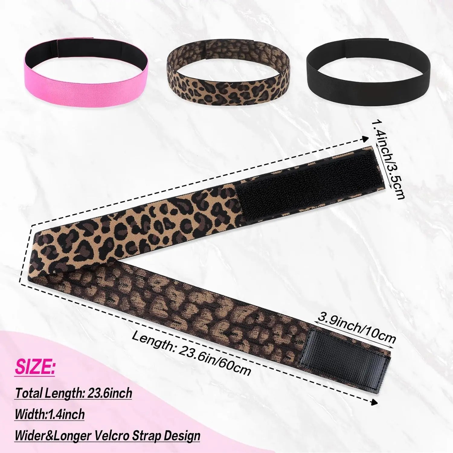 Elastic Wig Bands Adjustable Lace Melting Band with lace headband for laying hairline edges, used to maintain wig grip