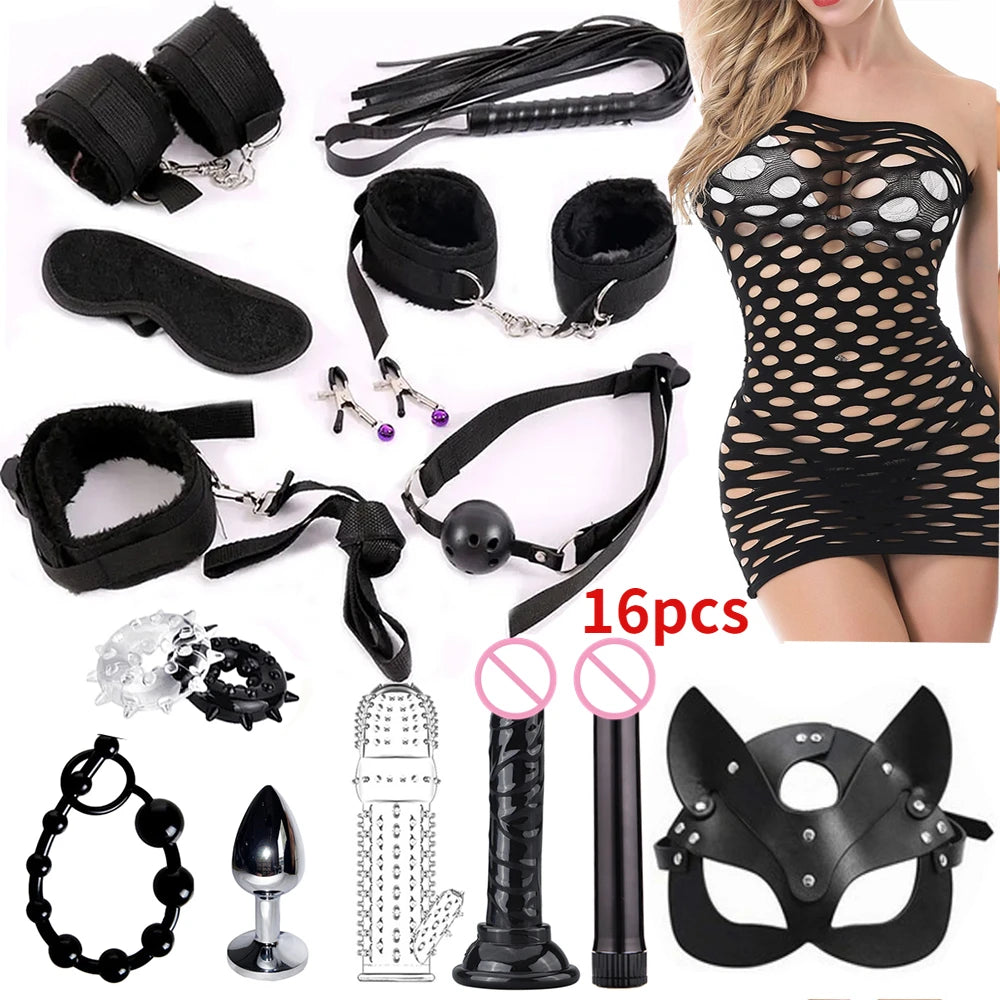 Sex toys for women BDSM sexual couples kit erotic accessories handcuffs for session Anal plug sex game Adult Sexy Toys sexyshop