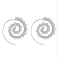 New Trendy Gold Silver Color Round Spiral Earrings for Women Brinco Earrings Oorbellen Hoop Earrings Alloy Pendientes Earring