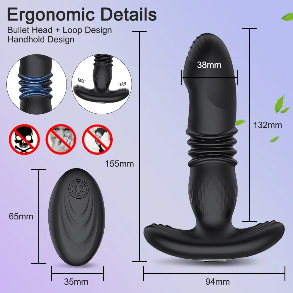 Sex Toys for Men Vibrator Butt Plug Wireless Remote Prostate Massager Ass Adult Goods Sex Toys for Men Women Butt Plug 18+