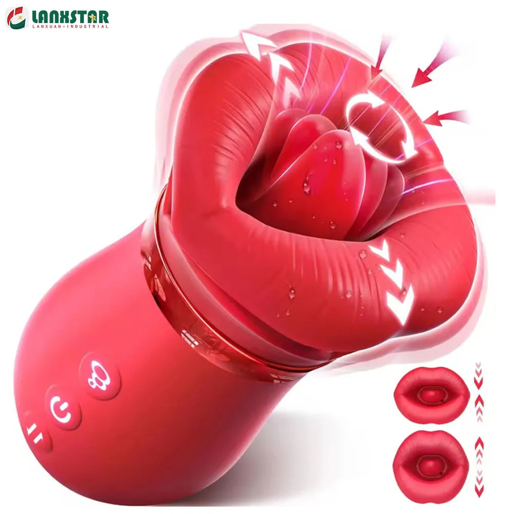Sex Toys for Women Oral Sucking Vibrator Clitoris Stimulation Rose Mouth Tongue Licking 4 IN1 Nipple Sucking Sex Toys
