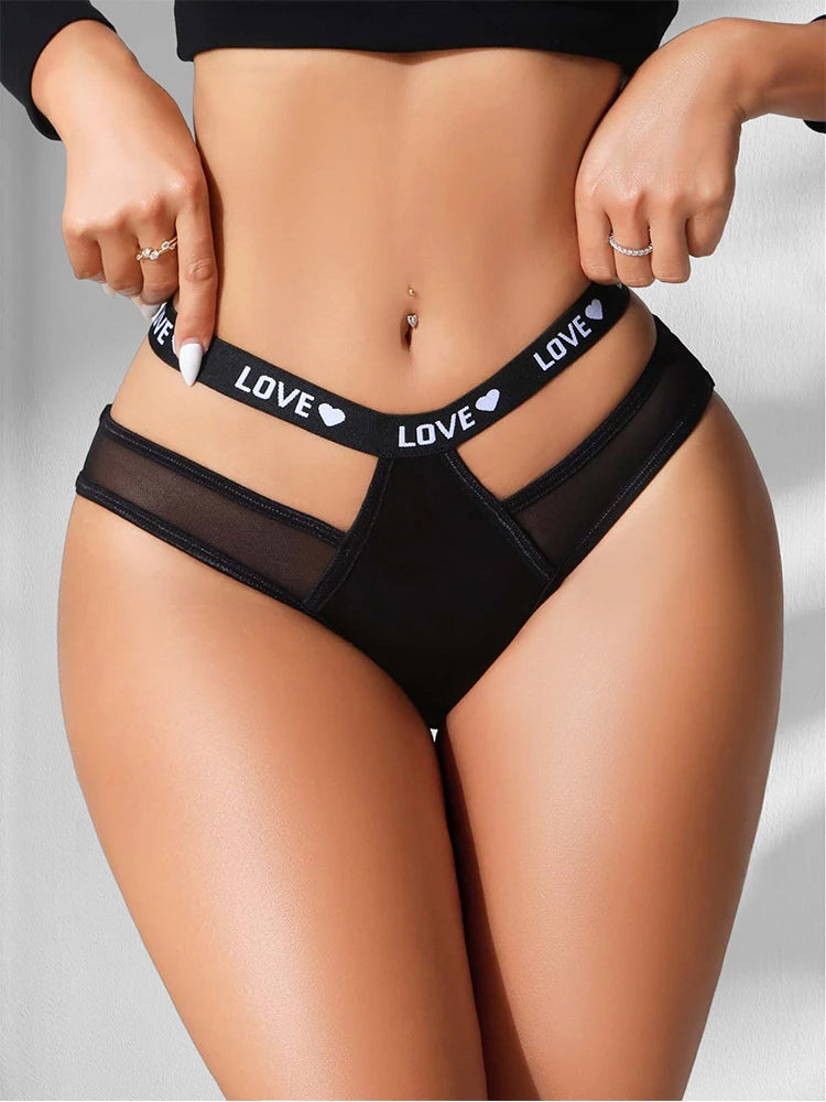 1pcs Letter Decor Fashion Style Sexy Women Panties Underwear Breathable Comfortable Lady Briefs Sexy Lingerie Elegant Underpants