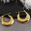 Trendy Stainless Steel Geometric Hoop Earrings Gold Color Christmas Gift Earring Jewelry for Women E9535S02