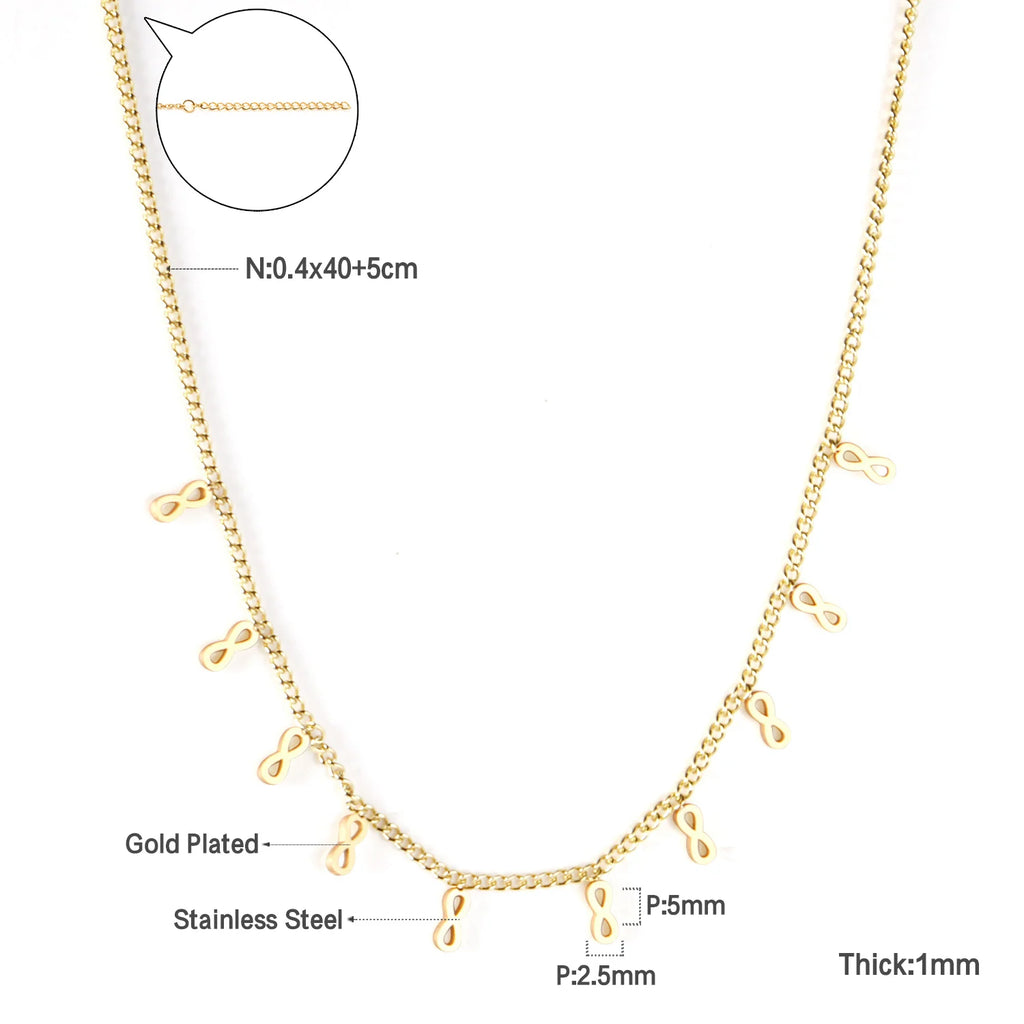 LUXUKISSKIDS Trendy Korean 5 Stars Charms Clavicle Choker Steel Fairy Woman Eight-Pointed Star with Shiny Zirconia Necklace