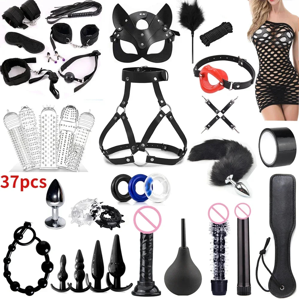 BDSM sex toys for couples, erotic accessories, handcuffs for sex sessions, anal plug, sex games, adult sex toys, sex shop