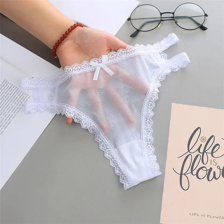 Summer Thin Panties Sexy Hollow Out Women's Lace Seamless Underwear Low Waist Lingerie G-String Breathable Comfort Lady Briefs