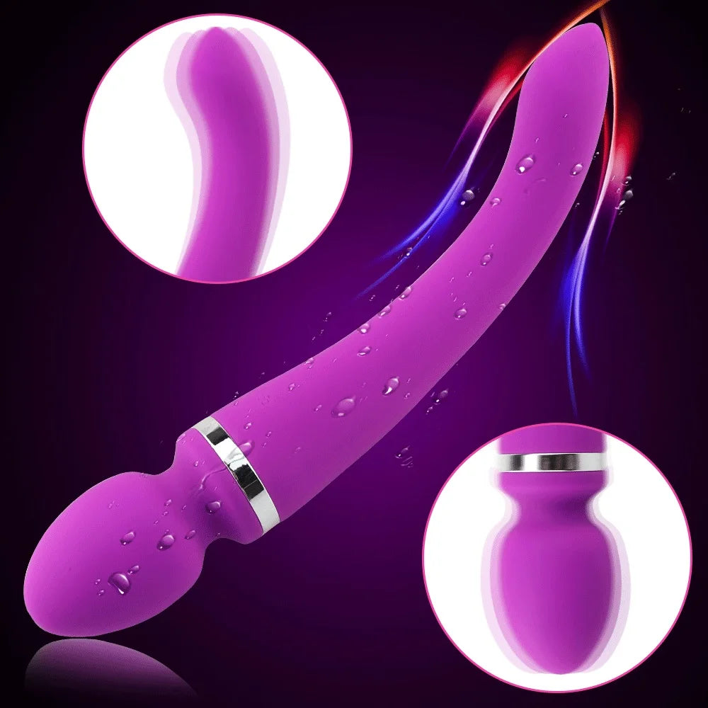 Sex Toys for Adults Dual Vibrator Wand Massager Dildo Vibrator Waterproof G-Spot Clitoris Anal Stimulator Sex Toys for Women