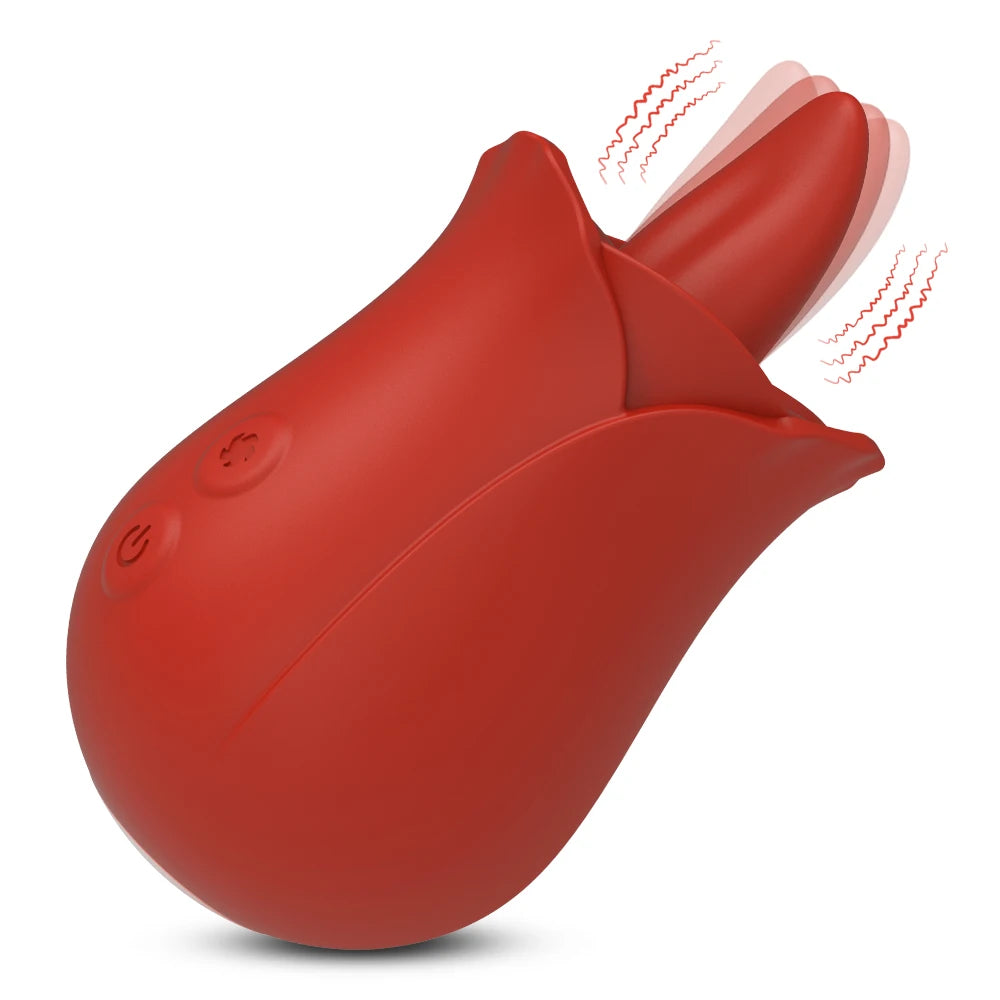 Rose Vibrator 10 Tongue Licking Flower G-Spot Vibrator for Women Adult Game Clit Nipples Penis Anal Stimulator Licking Device 18