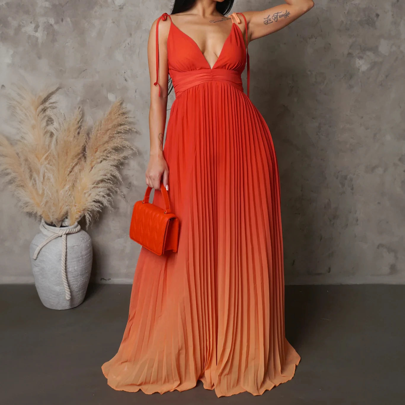 Women's Halter Dresses Sexy Drawstring Cocktail Party Dresses Gradient Summer Elegant Evening Dresses Fashion Long Prom Dress HY3