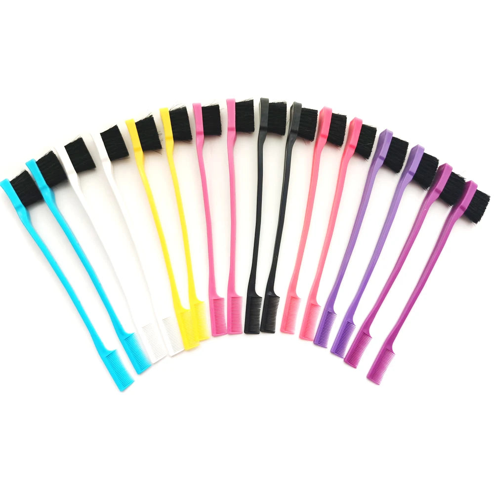 1Pc Random Color Edge Brush Comb Vendor Double Sided 2 in 1 For Hair Salon Hair Comb Brushes Beauty Tools Hairbrush