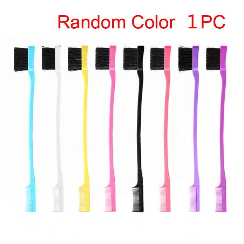 1Pc Random Color Edge Brush Comb Vendor Double Sided 2 in 1 For Hair Salon Hair Comb Brushes Beauty Tools Hairbrush