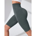 Women's Knitted Slim High Waist Seamless Yoga Shorts Workout Running Linear Aesthetic Leggings Stretchy Push Up Butt Shorts