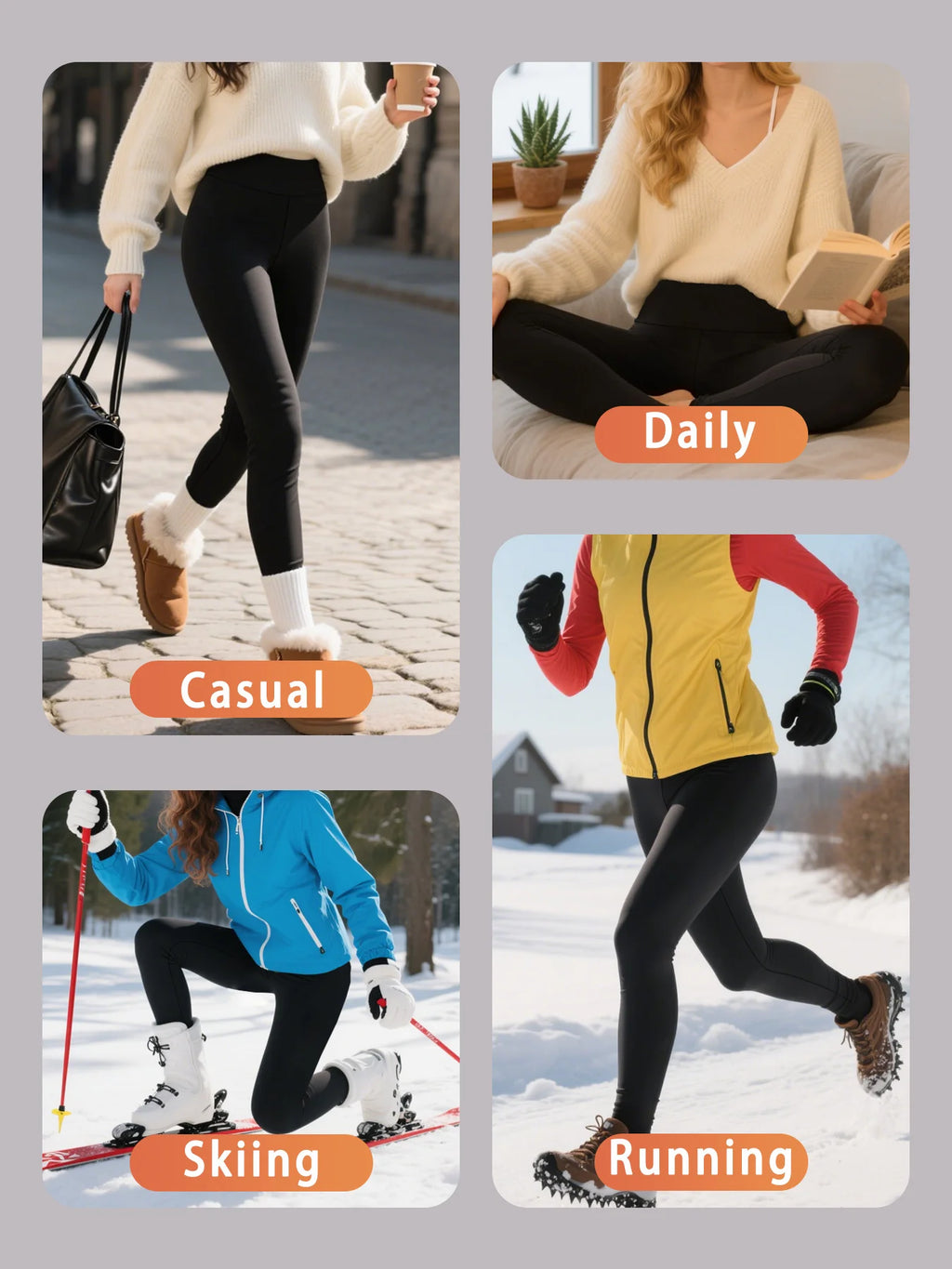 Women's winter running leggings. High waist design provides coverage and comfort for yoga and workout sessions