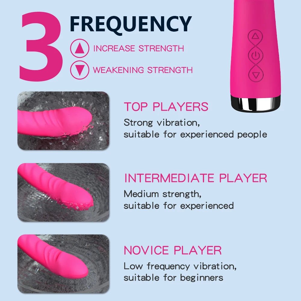 Long Vibrator Dildo Sex Toys for Women - Powerful Vibro Magic Wand Clitoris and G-Spot Stimulator - Female Masturbation Adult Goods