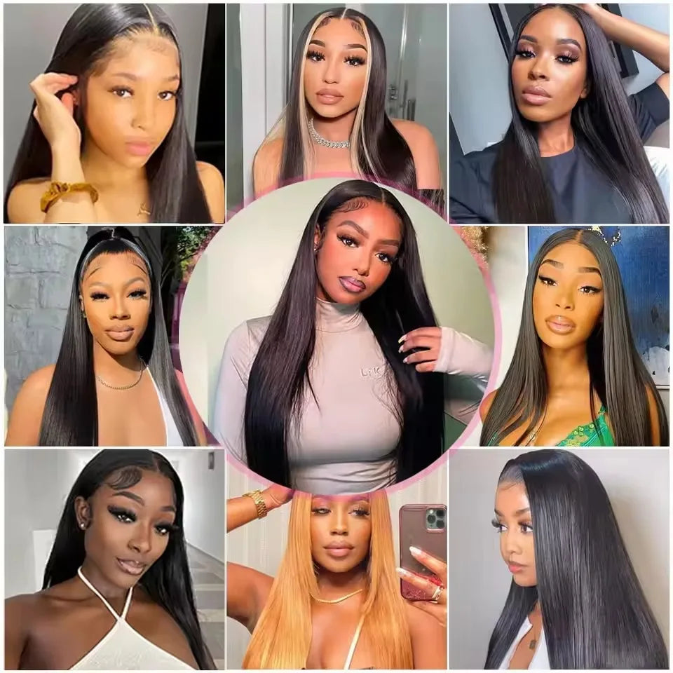 220 Density Bone Straight Hd Transparent 13x6 Lace Frontal Wig Brazilian 13x4 360 Hd Lace Front Human Hair Wigs For Black Women